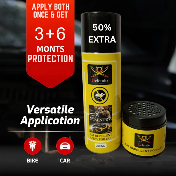 Defendo Car Rat Protection Kit – Spray + Repellent Gel (2-in-1 Dual Protection Solution)