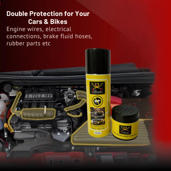 Defendo Car Rat Protection Kit – Spray + Repellent Gel (2-in-1 Dual Protection Solution)